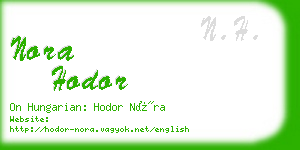 nora hodor business card